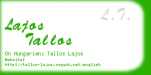 lajos tallos business card